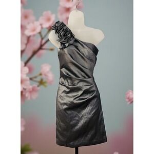 Vintage Y2K Daiana USA Gray Prom Formal Mini Cocktail Party Dress‎ Size Medium 5